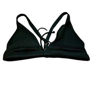 Victoria's Secret black ribbed bikini top size medium